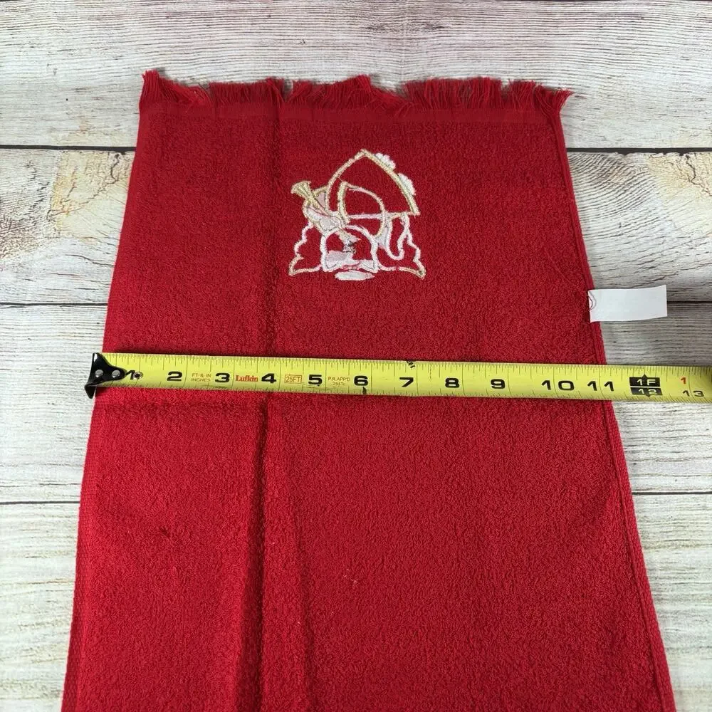 Vintage Christmas Hand Towels Lot 3 Embroidered Fringe Snowman Sleigh 11x16